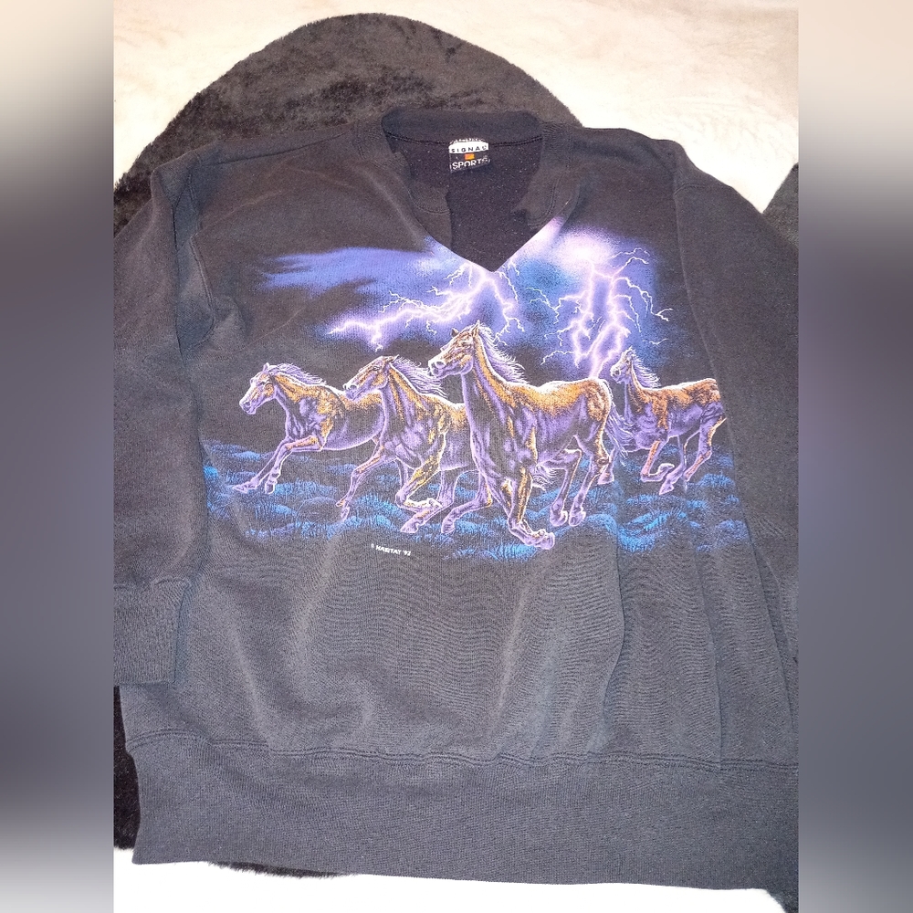 Horses & lightening sweater